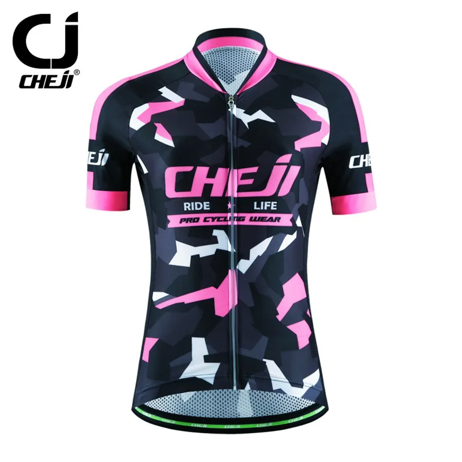 

2017 Hot ! CHEJI  Women Cycling Jersey Bike Short Sleeve Breathable  Bicycle Clothing Tops Set S-XXL