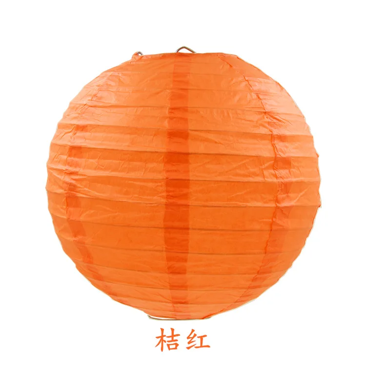 4 дюйма 10 см Круглые Китайские бумажные фонари для свадьбы День рождения, вечеринка, фестиваль украшения дома спальни Подвесные фонари DIY Lampion - Цвет: Orange Red