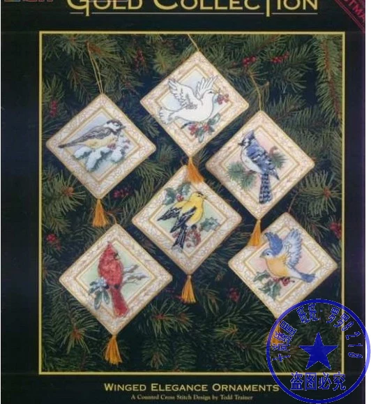 Высокое качество Прекрасный Счетный Набор для вышивки крестом Крылатый элегантный орнамент Рождественская елка украшения Робин голубь птица Dim 08642