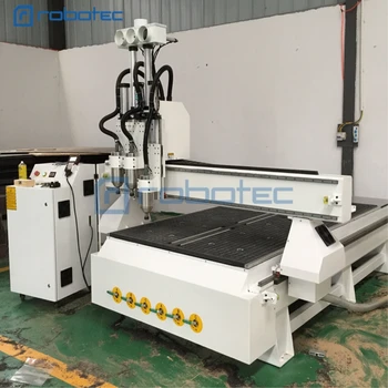 

High quality 3 axis cnc router with tool changer 1325 china cnc machine manufactures 3 heads atc cnc wood machine