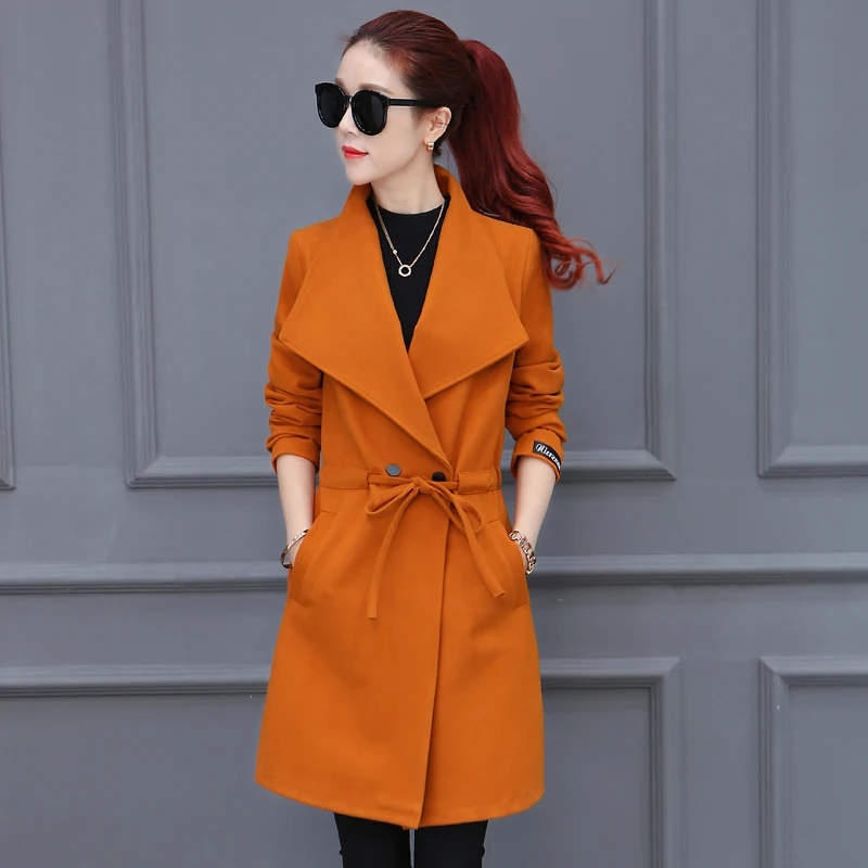 2 À Qui 2018 Tranchée Exposition Taille Long Le Son 1 Mince Manteau 3 Couleur Nouveau Moralité Cultivent D'hiver Pur De Mode rH4IH