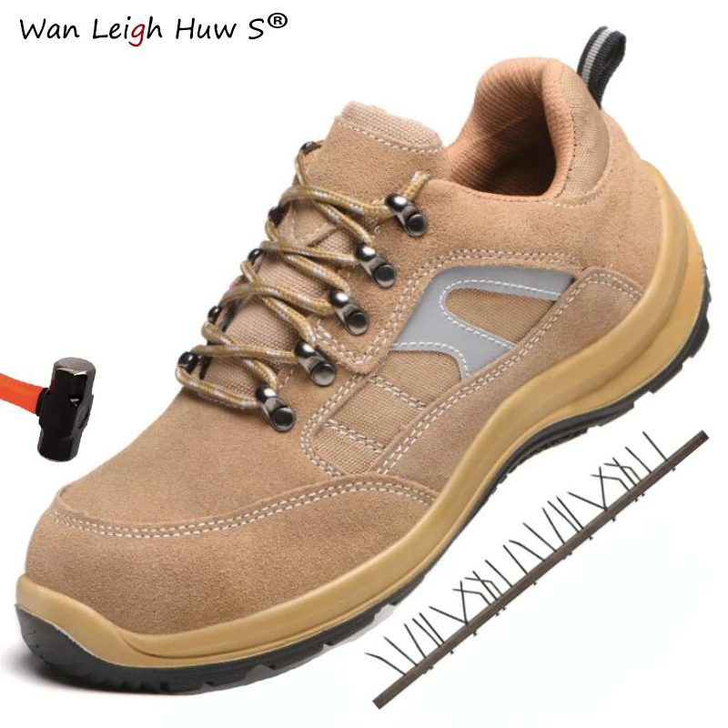

Men Safety Shoes Men Suede Steel Head Anti-puncture Labor Insurance Shoes Men winter boots Men Work Shoes zapatos de seguridad