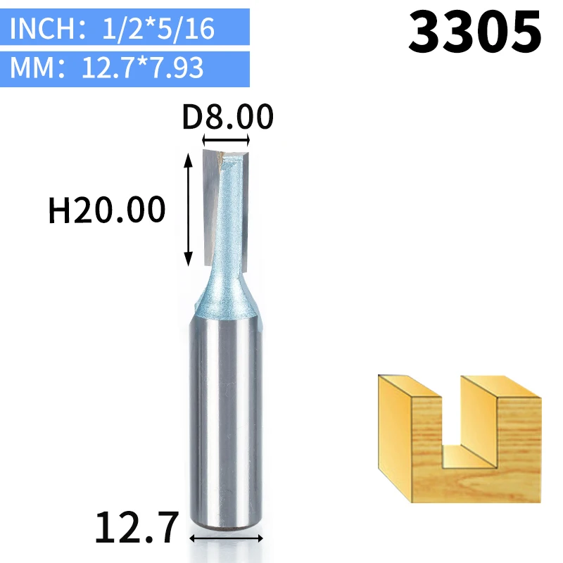 HUHAO 1 шт. 1/" 1/4" хвостовик для очистки нижней части фрезы промышленного класса фрезы для дерева режущие инструменты Деревообрабатывающие инструменты - Длина режущей кромки: 3305