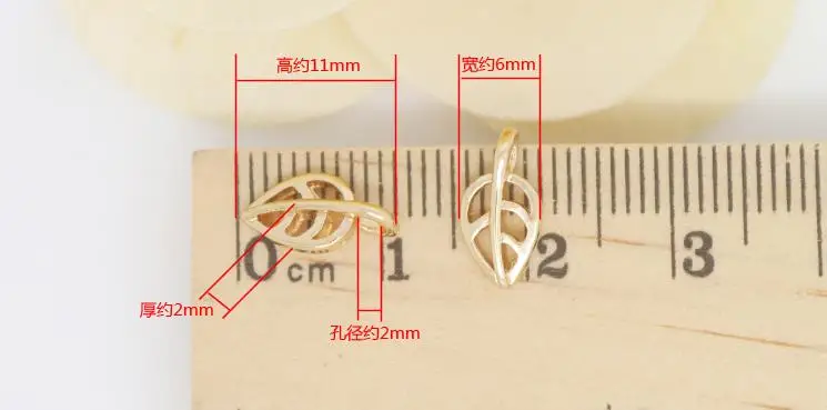 30730-G) 20 шт 6x11x2 мм 24K цвета шампанского золота латунные подвески в виде листьев дерева Подвески для изготовления ювелирных изделий Аксессуары Diy
