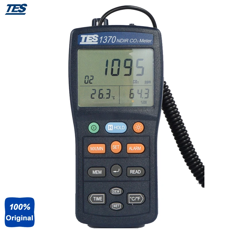 NDIR CO2 анализатор температуры измеритель влажности TES1370|co2 analyzers|analyzer co2ndir analyzer |