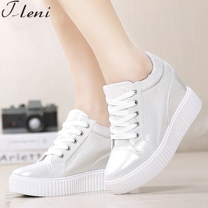 

Tleni Spring Autumn Ladies Height Increase Wedge Sport Shoes Outdoor Woman Platform Sneakers Comfortable Breathable Shoes ZK-03