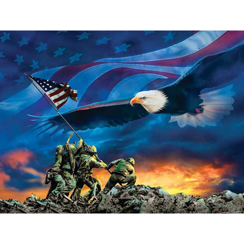 

DIY Diamond Painting Cross Stitch Nation Flag 5D Needlework Mosaic Soaring Eagle Full Square Drill Icon Diamond Embroidery KBL