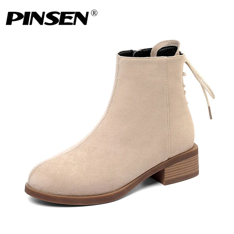 

PINSEN New High Quality Fashion Women Winter Boots British Style Comfortable Ankle Snow Boots Women Keep Warm Ladies botas mujer