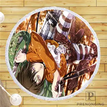 

Custom DIY Customized Microfiber Fabric Attack-on-Titan (1)@ Round Beach Blanket Towel Printed on Demand 150cm #19-01-28-4-120