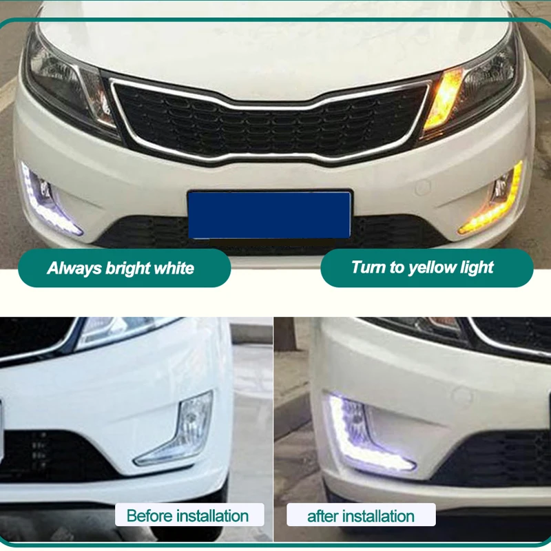 Hlxg 12V светодиодный DRL автомобильный дневный ходовой светильник Дневной для Kia K2 2011