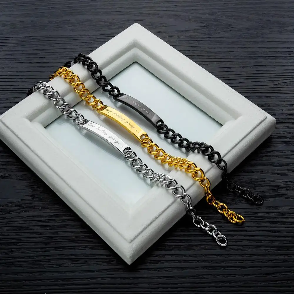 Хит роскошный классический браслет из нержавеющей стали с принтом образцов