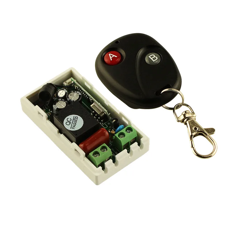 

AC 220 V 1CH Wireless Remote Control Switch System Wireless Light Receiver Transmitter 2 Buttons A B Remote 315mhz 433.92mhz
