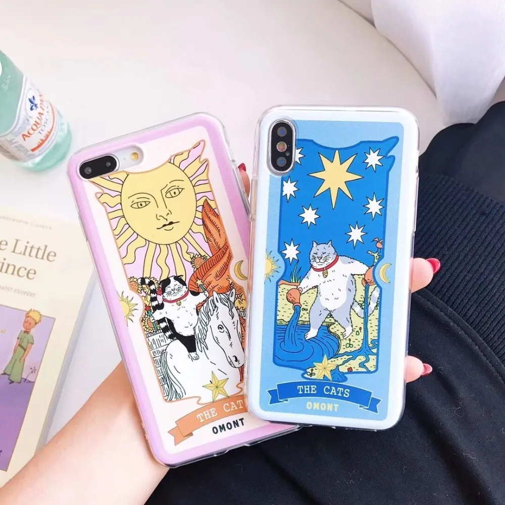 

ORYKSZ Transparent Phone Case for iPhone 11 Pro Max XR Xs Max Xs Cartoon Cat Pattern Silicone TPU Cases for iPhone X 6 6s 7 8 plus Back Cover