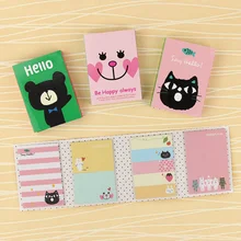 

BP1PC Creative 180 Pages Sticker Mini Animal Sticky Notes 4 Folding Memo Pad Gifts School Stationery Supplies WJ-SMT93