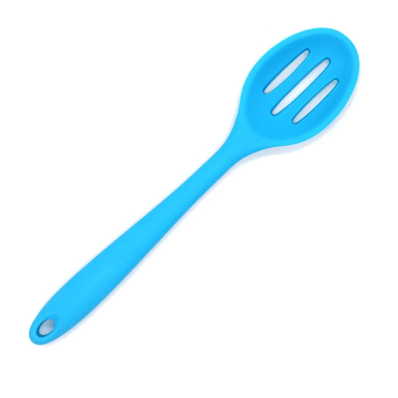 Premium Silicone Slotted Spoon Non-Stick Large Silicone Scoop Long Handled Drain Serving Spoon Colorful Silicone Cooking Utensil Kitchen Tools Cookware (4)