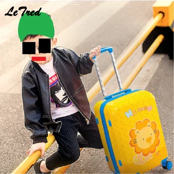 

New Lion 19'20' Cute Cartoon Suitcases Wheel Kids Boys And Girls Rolling Luggage Spinner Trolley Children Travel Bag Student