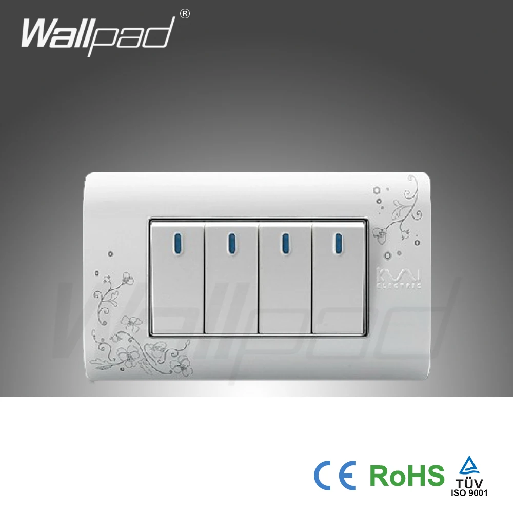 4 банды 2 способа 2019 горячая Распродажа Wallpad роскошный настенный выключатель