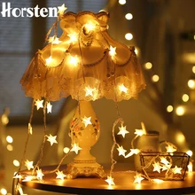 Horsten 33 ФУТА 10 м 100 светодиодный гирлянда на медной проволоке со звездами светильник s светодиодный Сказочный светильник Рождественский светильник s 220 В для праздника, свадьбы