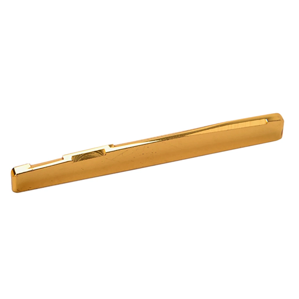 Tooyful Practical Slotted Copper Bridge Saddle 76mm for 6-strings Acoustic Guitar Replacement Part