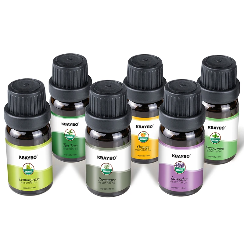 Эфирное масло для диффузора, увлажнитель для ароматерапии, 6 видов ароматов лаванды, чайного дерева, розмарина, лемонграсса, апельсина