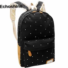 Fashion Students Oversize Bag Backpack Women Girl Canvas Rucksack Polka Dot Backpack School Book Shoulder Bag Free Shipping