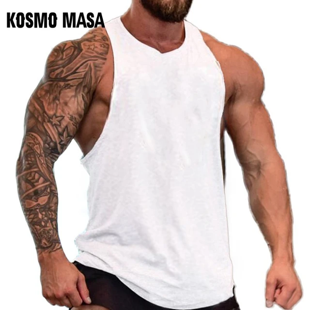 Kosmo masa algodão tanque topo masculino ginásio de fitness sólido verão  muscular treino tanque superior stringer tanque de musculação para homem  mc0380 - AliExpress