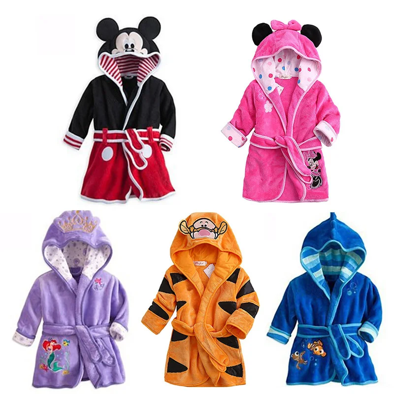

Hot Sale Children Hooded Baby Boys Girls Flannel Lovely Cartoon Animal Home Dress Bathrobes for Children Cartoon