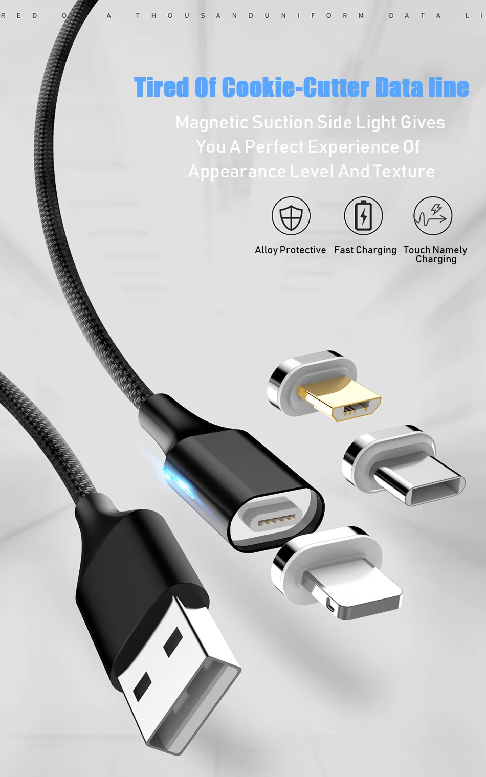 Магнитный Micro USB кабель 3A Быстрая зарядка данных Microusb зарядное устройство Шнур для iphone 7 8 X type C кабель для huawei Xiaomi samsung S10
