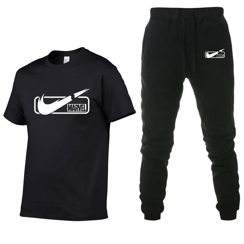 

2019 Summer JUST BREAK IT Print New Men's T-shirt Tracksuit Casual Suits gym Clothing Man Sets Tops+Pants Male sweatshirt Men