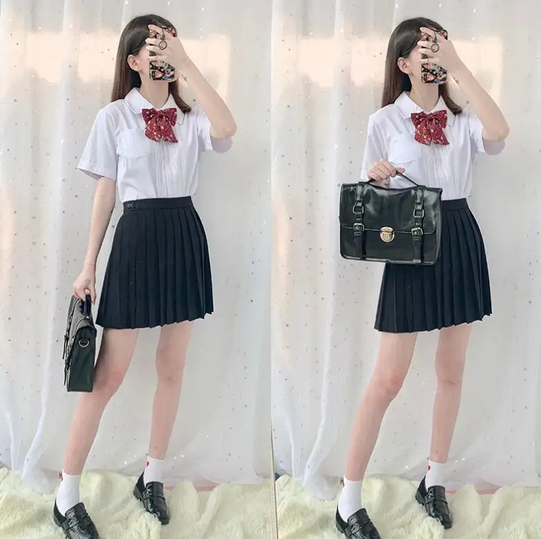 

Japanese Academy Style JK Uniform Basic Style Soft Girls Short Sleeve Summer Class Dress girl Sailor Suit Female Student Uniform