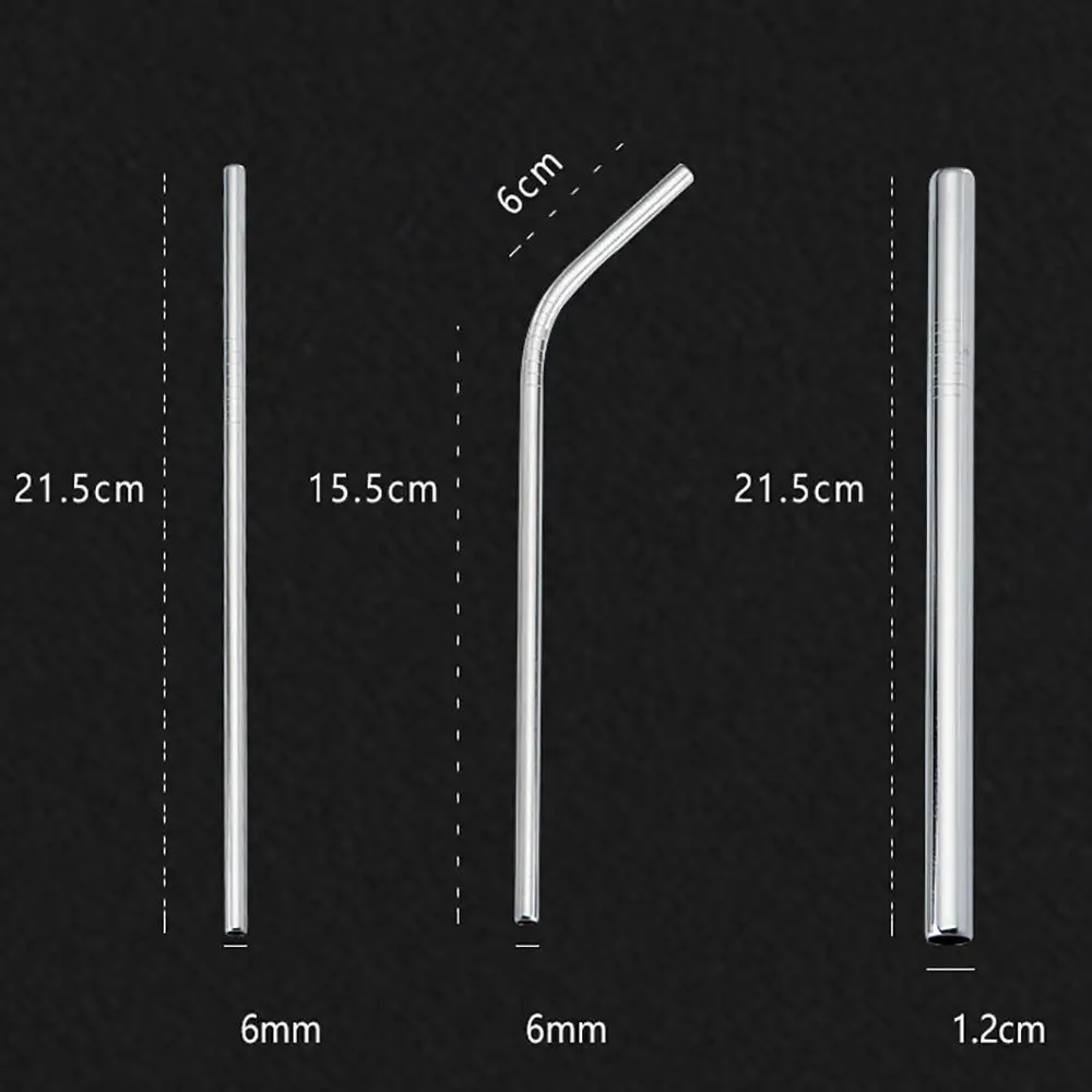 7 шт нержавеющей стали металла питьевой соломы Многоразовые трубочки+ 2 очиститель кисти набор многоразовый металлический соломинки бар аксессуар