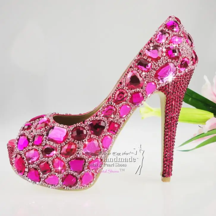 fuchsia wedges for wedding