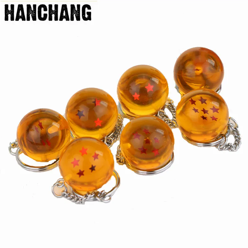 

Cute Jewelry Trinkets Anime DIY Handmade Goku Dragon Ball Z Balls 1~7 Stars Keychain Pendant Key Chain Chaveiro Key Ring Chain
