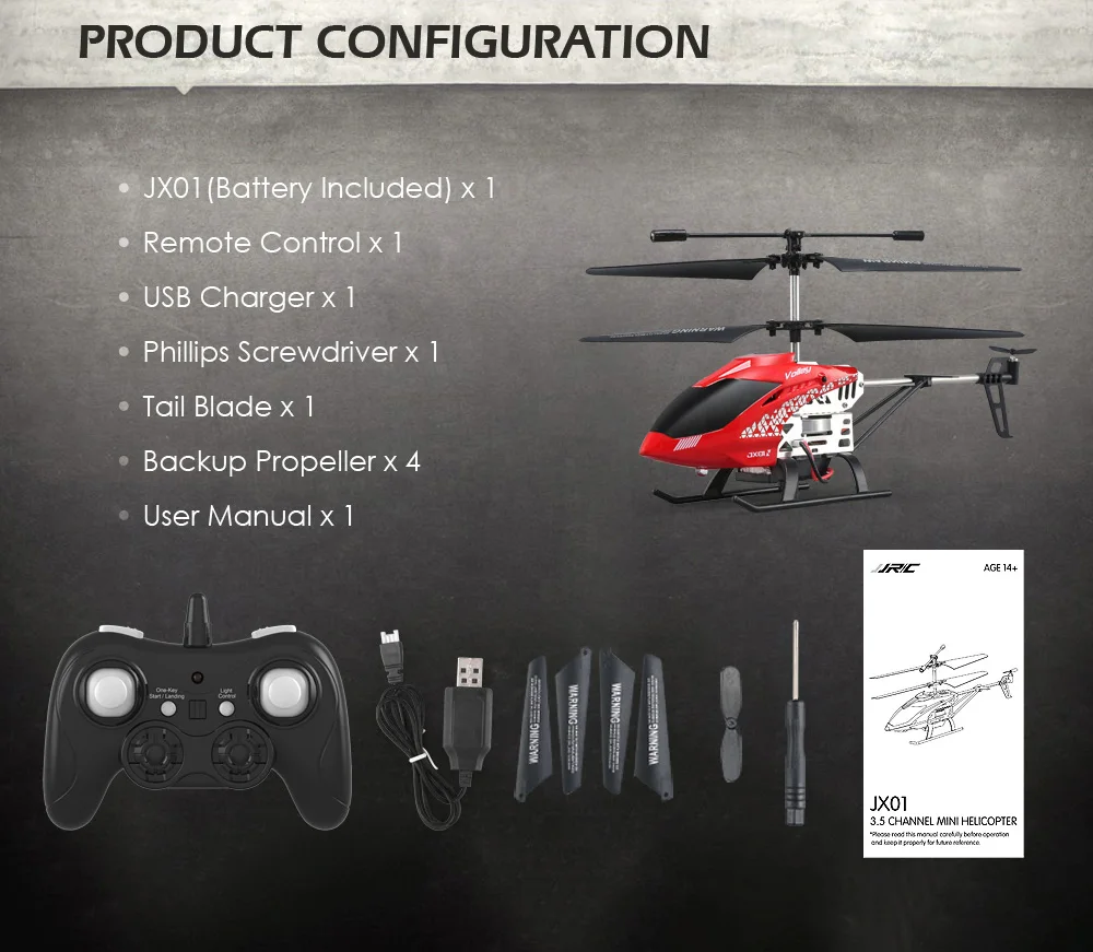 JJRC JX01 RC вертолет 2,4G 3.5CH 6-Axis Gyro с удержания высоты сплав с дистанционным управлением Управление вертолетов подарок для детей синий и красный цвета барометр