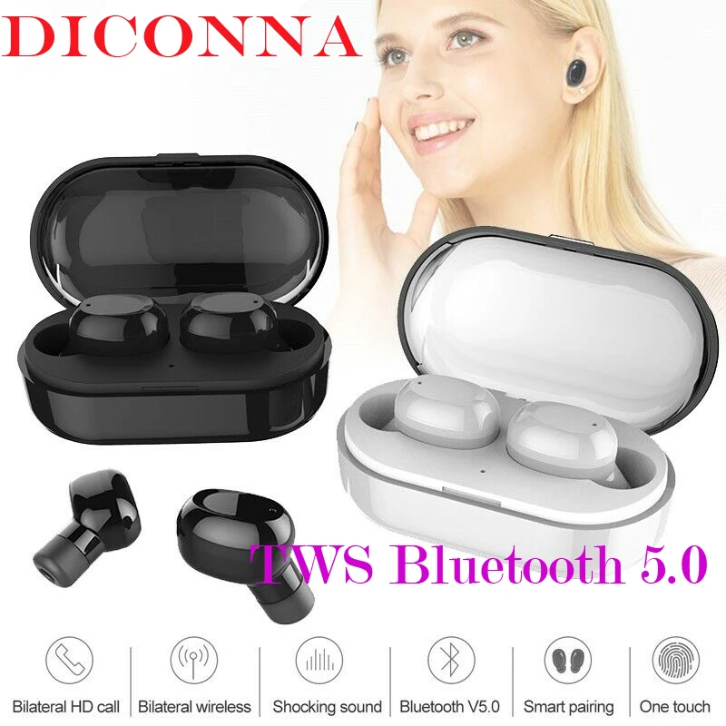 Водонепроницаемые IPX7 Bluetooth 5,0 наушники беспроводные стерео спортивные TWS наушники женские Мини модные наушники