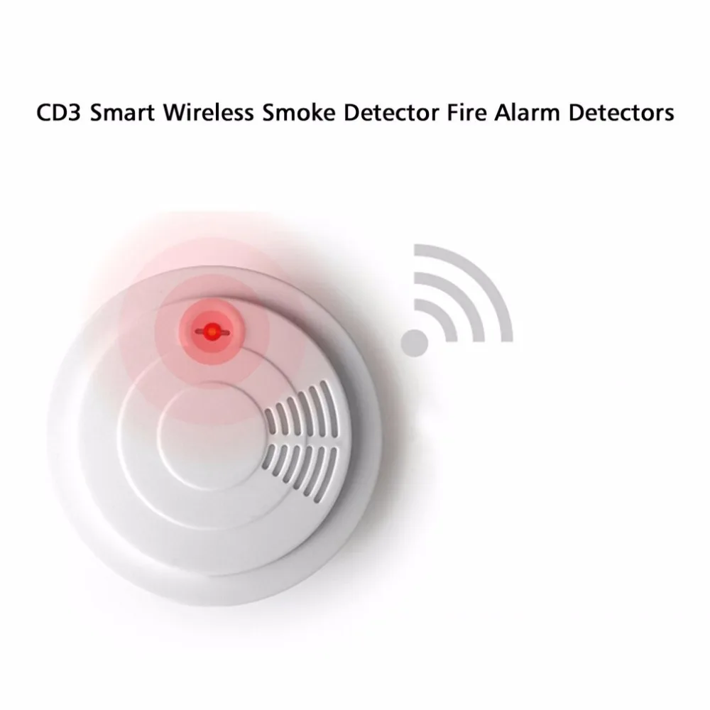 

Mini Portable CD3 Smart Wireless Smoke Detector Fire Alarm Linked With Alarm System Detectors For Home Security