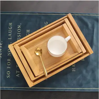

New Design Bamboo Fruit and coffee Plate Nature Bamboo Cake Plate Home Green plant tray Home Storage basket Banboo Food Dish