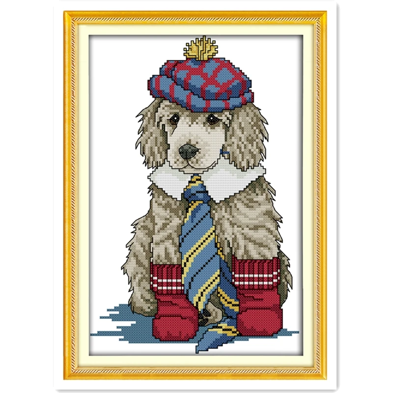 

The Dressed Dog Counted Patterns DMC Cross Stitching DIY Needlewook for Home Decoration Painting 11CT 14CT Cross Stitch Kits