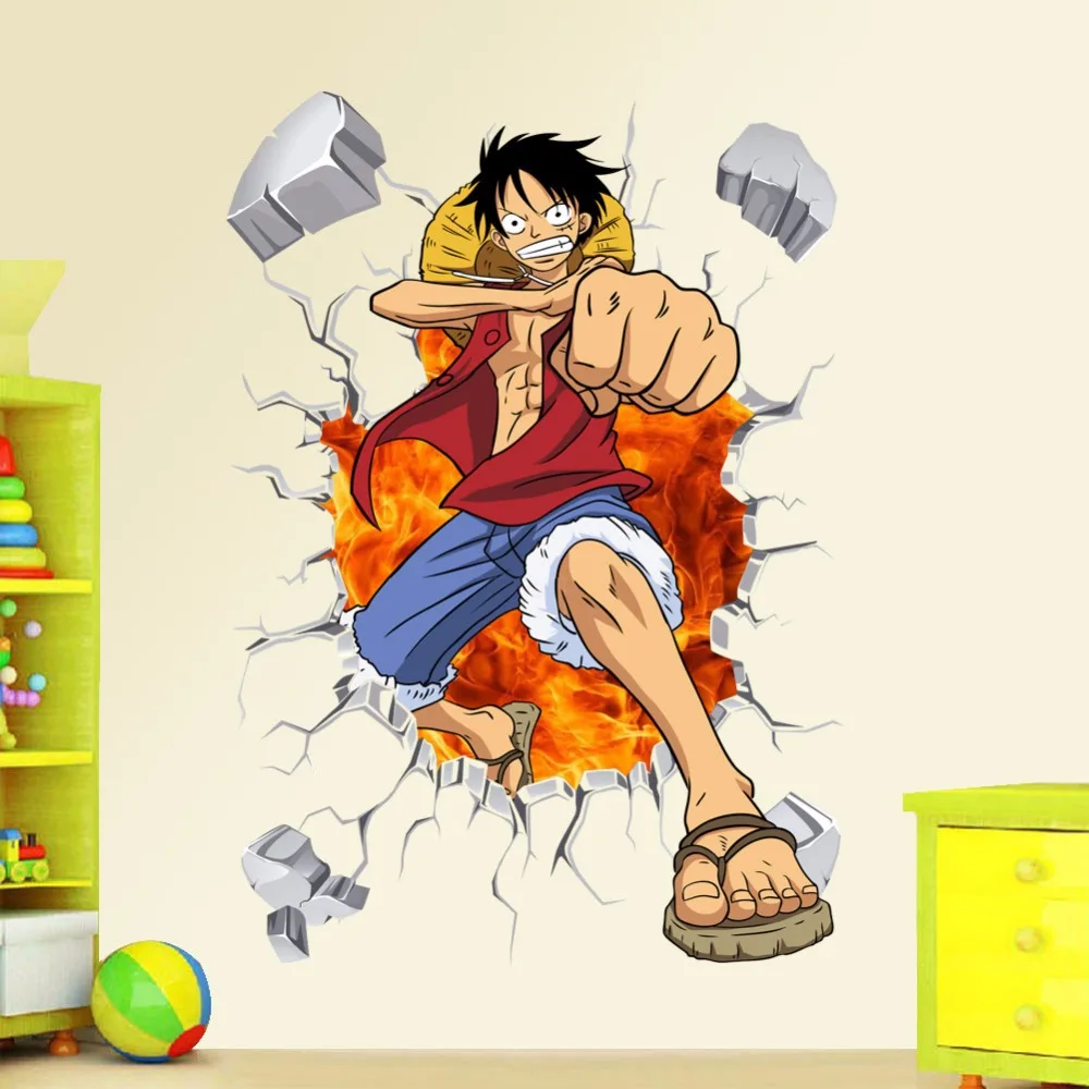 

Anime ONE PIECE Stickers Can be reused Figure LUffy Marvel Avenger Spiderman Captain America Sticker for Room Decor