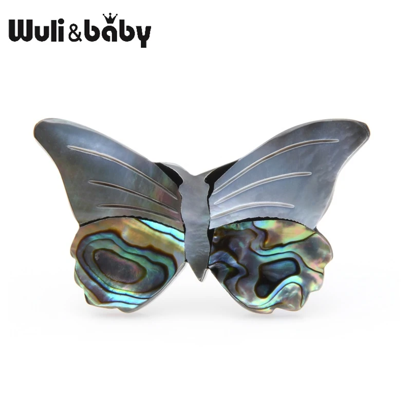 

Wuli&baby Brooch Butterfly Natural Shell Brooch Insect All Natural Shell Jewelry Gift
