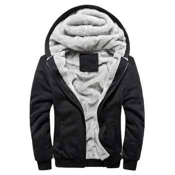 

2019 new Mens Hoodie Winter Warm Fleece Zipper Sweater Jacket Outwear Coat Stylish male sports coats #0725