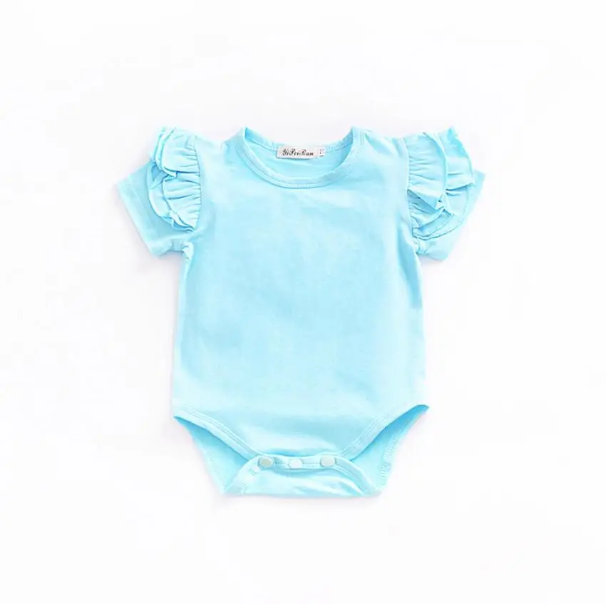 

fresh color ICING TRIPLE flutter short Sleeve Onesie cotton jumpsuit ruffle romper