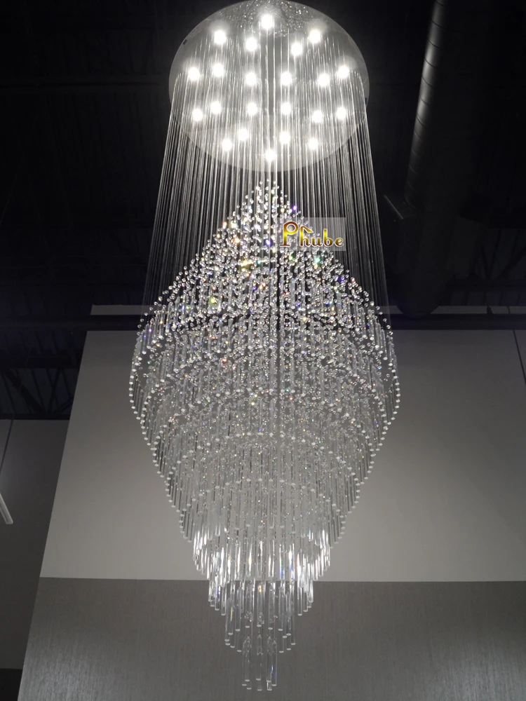 Duplex Building Stair Crystal Chandelier Villa Foyer Ping Mall Duplex Building Stair Crystal Chandelier Villa Foyer Ping Mall Large Chandeliers Light Lighting Width 120cm Free Shipping In From Lights