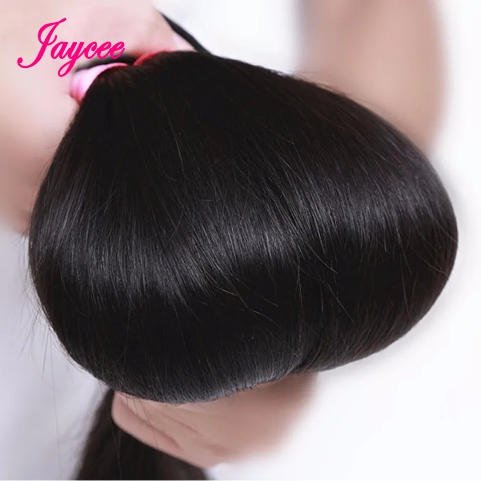 Jaycee волосы прямые пучки волос с закрытием Связки малайзийских волос с закрытием человеческих волос для наращивания De cheeux Naturels