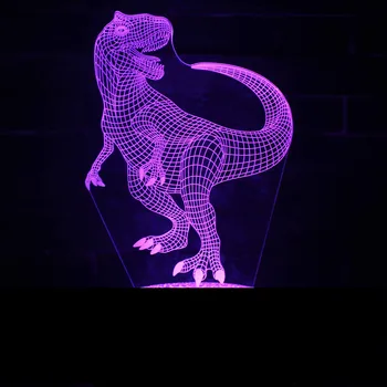 

Kingchip 3D Dinosaur LED Illusion Lamp 3D Optical Illusion Lights 7 color Multicolored USB Home Decoration Color Change For boys