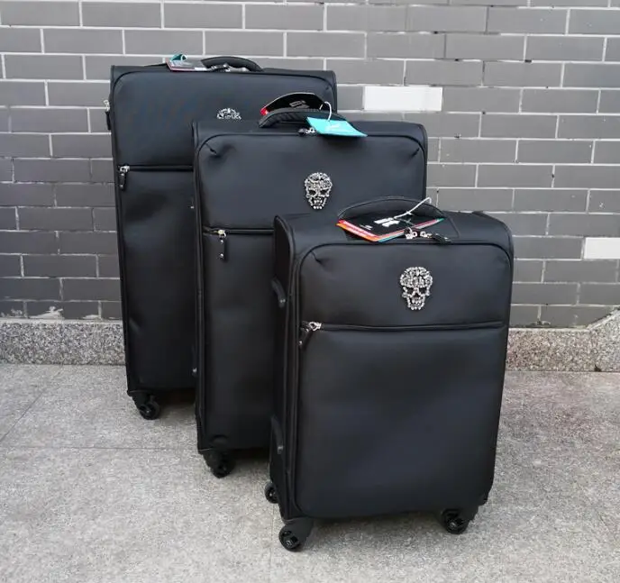 CARRYLOVE 1" 25" 2" Водонепроницаемый чемодан с черепом набор из 3 переносных чемоданов на колесиках - Цвет: luggage set 3 piece