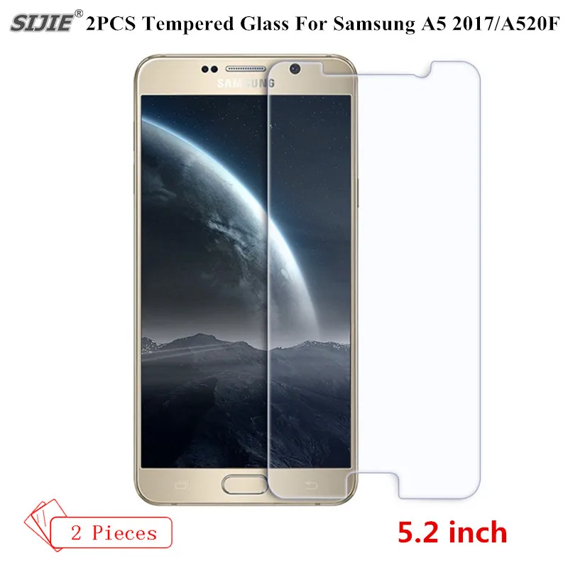 

2PCS/lot Tempered Glass For Samsung Galaxy A5 2017 Toughened Protective Film for samsung A510F A510 Screen Protector