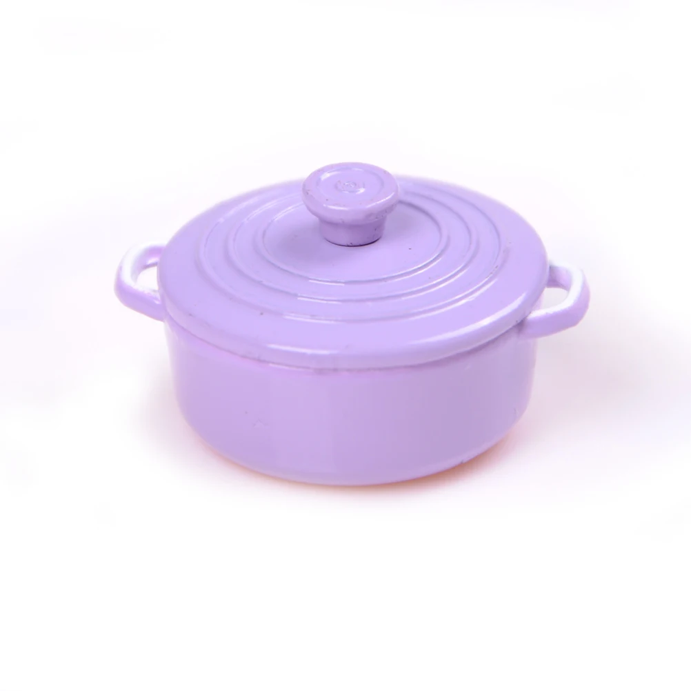 1:12 Mini Pot Boiler Pan With Lid Doll House Accessories Dollhouse Miniature Kitchen Utensils Cooking Ware Play Kitchen Toys 4