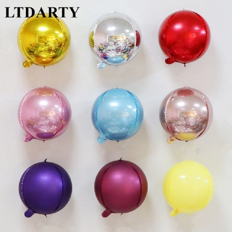 

5pcs 10inch Metallic Dimensional Rose Gold Silver Foil 4D Balloons Wedding Birthday Party Decor Helium Inflatable Globos Supply