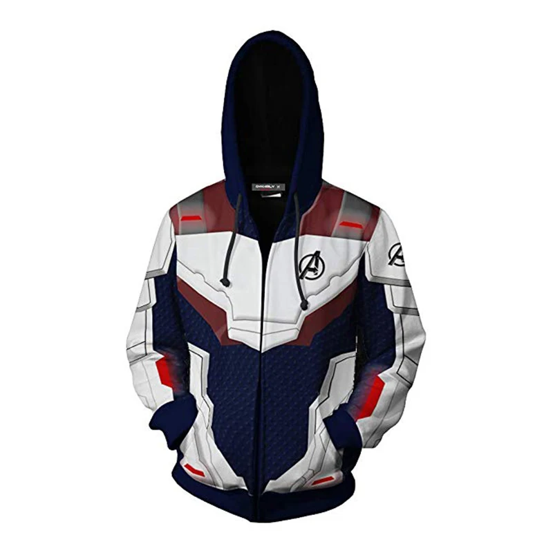 Avengers Endgame Realm Cosplay Hoodies 3D Quantum Realm Zipper Hoodie Hooded Jacket Superhero Costumes Unisex Coat